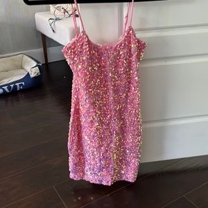 Pink sparkly dress. Never worn. Have had it for a year